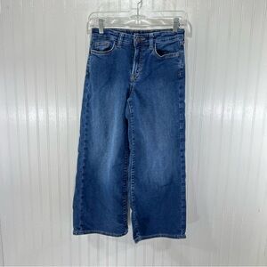 GAP Girls Baggy Flare Wide Leg Jeans in Dark Wash Blue size 12 adjustable waist